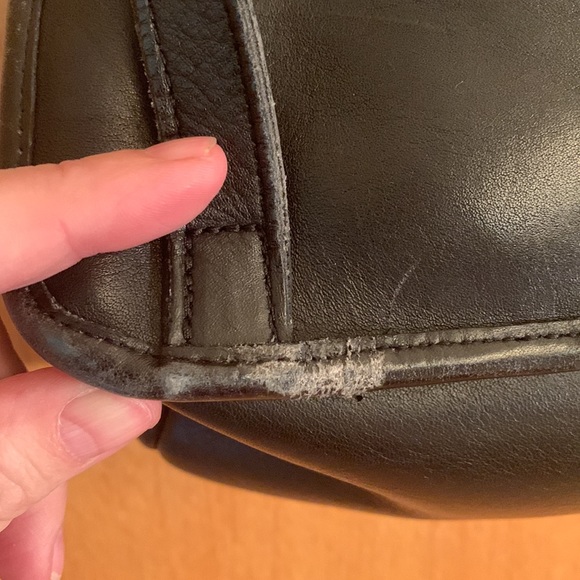 VINTAGE Coach Y2K 90s mini black leather backpack top handle adjustable VGUC - Picture 4 of 16